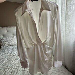 Elegant Cream Satin Blouse